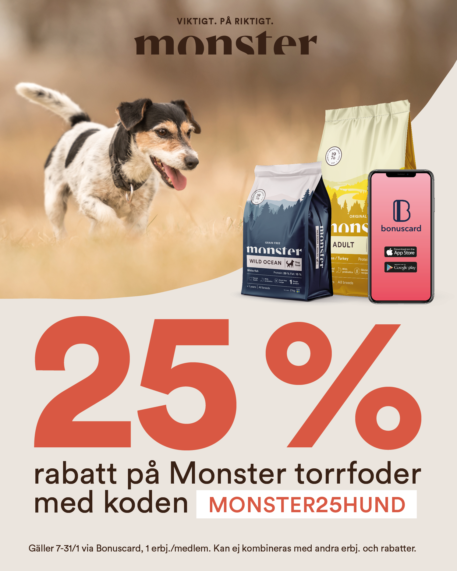 Digital annons 1080x1350 Monster hundmat 25 %